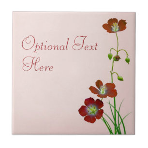 Red Wildflower Tile