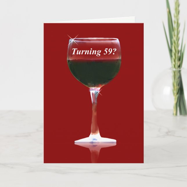 Red Wine 59th Happy Birthday Card (Front)