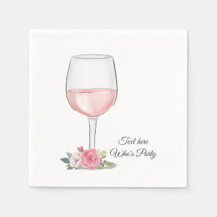 red wine, adult birthday, wedding, floral napkin