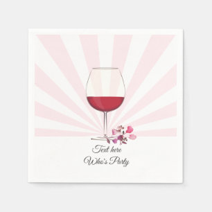 red wine, adult birthday, wedding, floral napkin