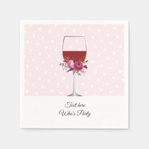red wine, adult birthday, wedding, floral napkin