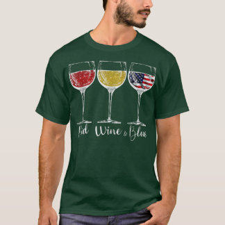 Red Wine And Blue Glasses, USA US United States Fl T-Shirt