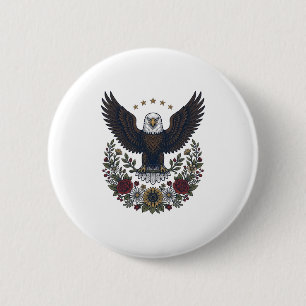 Red Wine and Blue Patriotic Wine Lover 6 Cm Round Badge