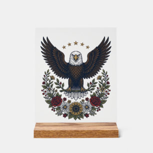Red Wine and Blue Patriotic Wine Lover Acrylic Sign