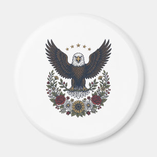Red Wine and Blue Patriotic Wine Lover Magnet