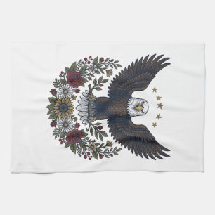 Red Wine and Blue Patriotic Wine Lover Tea Towel