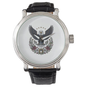 Red Wine and Blue Patriotic Wine Lover Watch