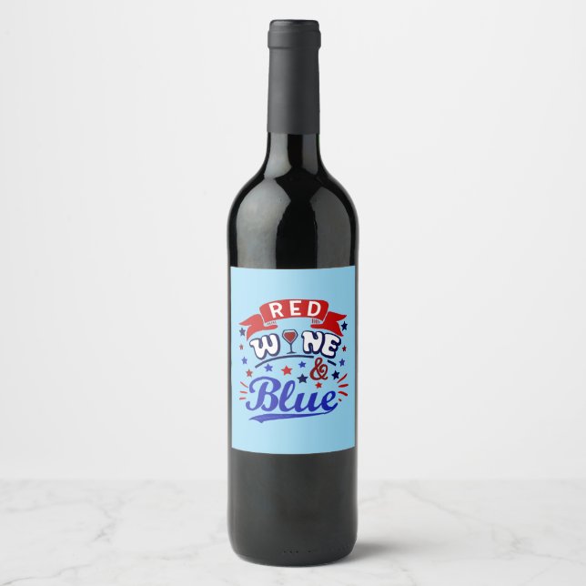 Red Wine and Blue Wine Label (Front)