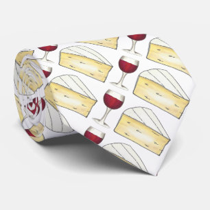 Red Wine and Cheese Brie Merlot Glass Foodie Tie