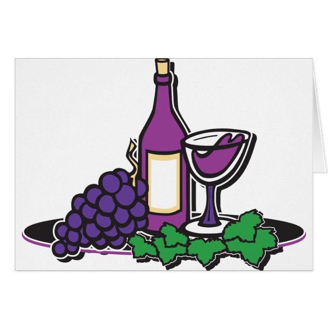 Red Wine and Purple Grapes (Front Horizontal)