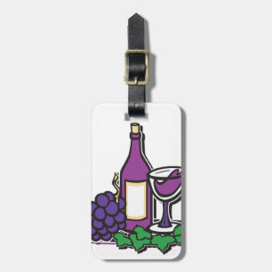 Red Wine and Purple Grapes Luggage Tag