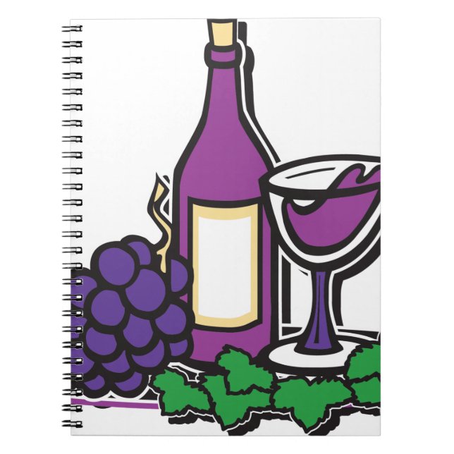 Red Wine and Purple Grapes Notebook (Front)