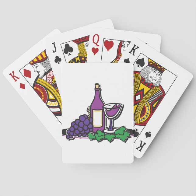 Red Wine and Purple Grapes Playing Cards (Back)