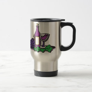 Red Wine and Purple Grapes Travel Mug