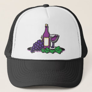 Red Wine and Purple Grapes Trucker Hat