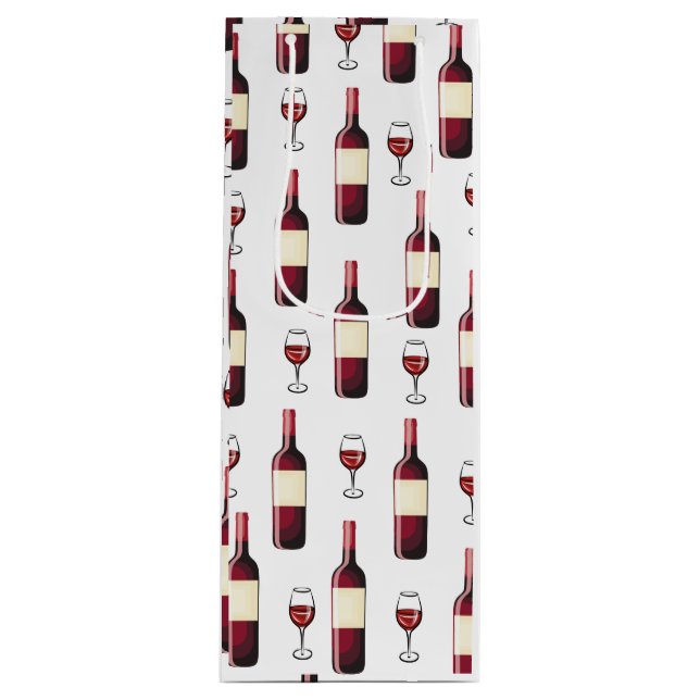 Red Wine and Wine Glass Gift Bag (Front)