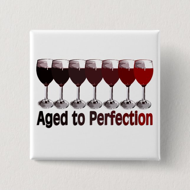 Red Wine Birthday 15 Cm Square Badge (Front)