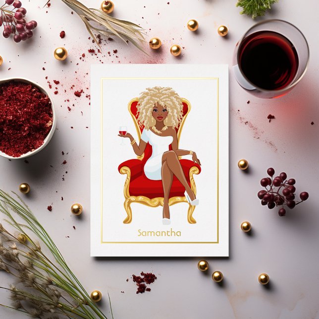Red Wine Birthday Girl Foil Invitation (Creator Uploaded)