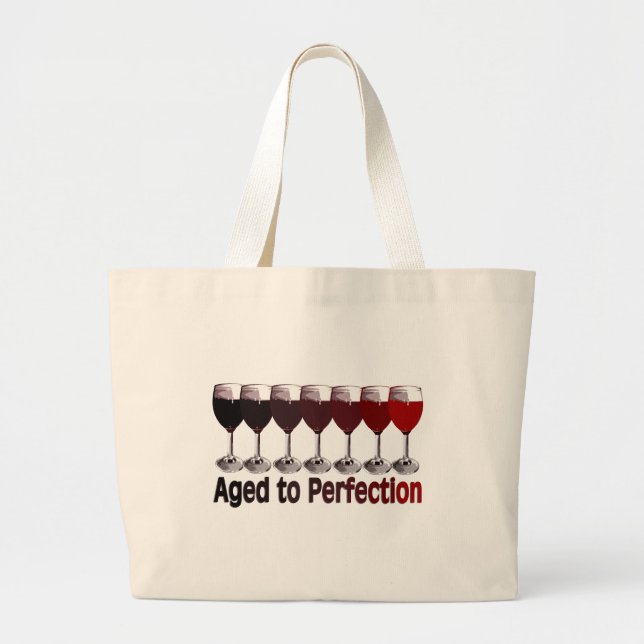 Red Wine Birthday Large Tote Bag (Front)
