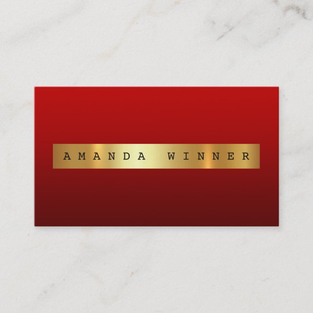 Red Wine Black Ombre Vip Golden Foil Business Card (Front)