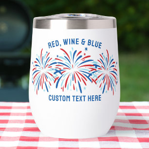 Red Wine & Blue Fireworks 4th Of July Custom