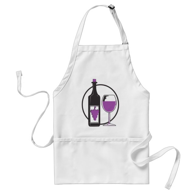 Red Wine Bottle and Glass Standard Apron (Front)