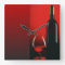 Red Wine Bottle and Glass Wall Clock