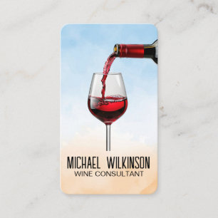 Red Wine Bottle Restaurant Business Card