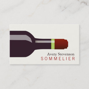 Red Wine Bottle Sommelier Business Card