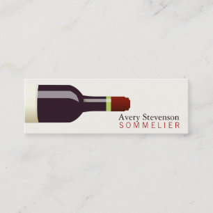 Red Wine Bottle Sommelier Mini Business Card