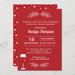 Red Wine Bridal Cocktail Shower Invitation