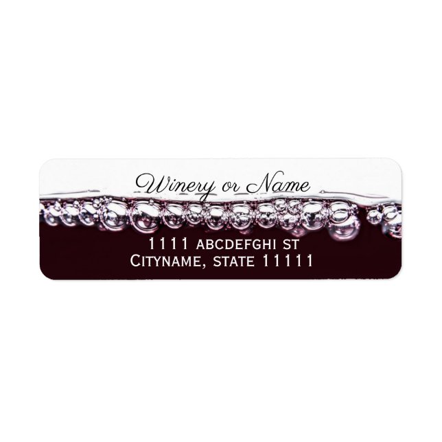Red wine business return label (Front)