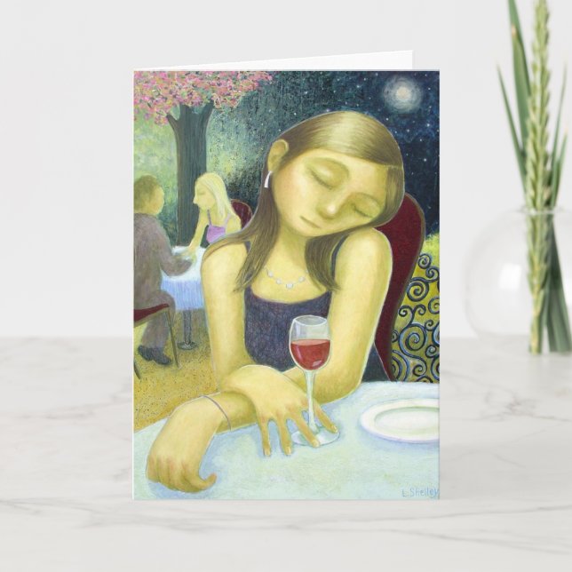 Red Wine - by Lora Shelley Card (Front)