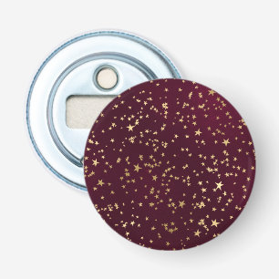Red Wine Colour Golden Stars Astronomy Astrology Bottle Opener