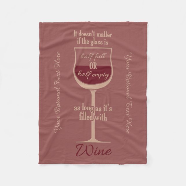 Red Wine custom fleece blanket (Front)