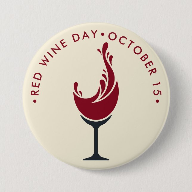 Red Wine Day 7.5 Cm Round Badge (Front)