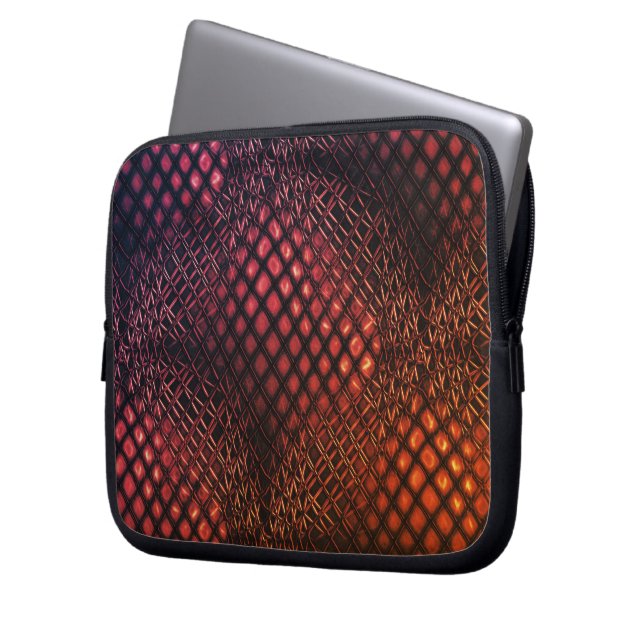 Red wine drawn that looks like tangle of jute net  laptop sleeve (Front Left)