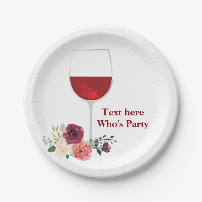 red wine, elegant, wine, Paper Plate (Front)