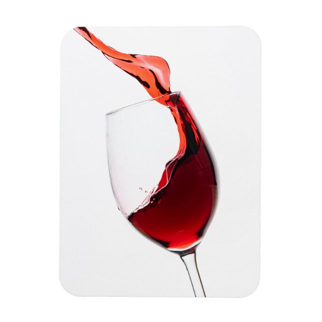 red wine flows into the wine glass magnet (Vertical)