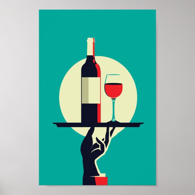 Red wine french retro poster (Front)