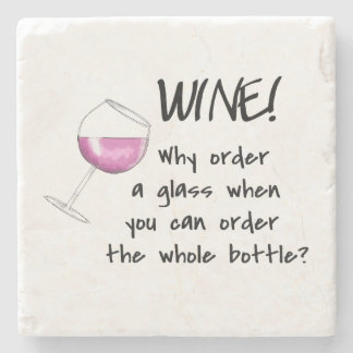 Red Wine Funny Word Saying Party Drink Stone Coaster