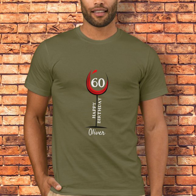 Red Wine Glass 60th Birthday Guest of Honour T-Shirt (Creator Uploaded)