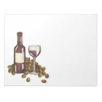 Red Wine Glass Bottle Winery Wine Bar Gift Notepad