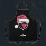 Red Wine Glass Christmas Funny Christmas Xmas  Apron<br><div class="desc">Red Wine Glass Christmas Funny Christmas Xmas Santa</div>