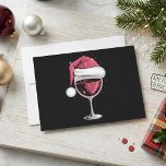 Red Wine Glass Christmas Funny Christmas Xmas  Holiday Card<br><div class="desc">Red Wine Glass Christmas Funny Christmas Xmas Santa</div>