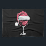 Red Wine Glass Christmas Funny Christmas Xmas  Tea Towel<br><div class="desc">Red Wine Glass Christmas Funny Christmas Xmas Santa</div>