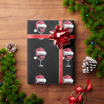 Red Wine Glass Christmas Funny Christmas Xmas  Wrapping Paper<br><div class="desc">Red Wine Glass Christmas Funny Christmas Xmas Santa</div>