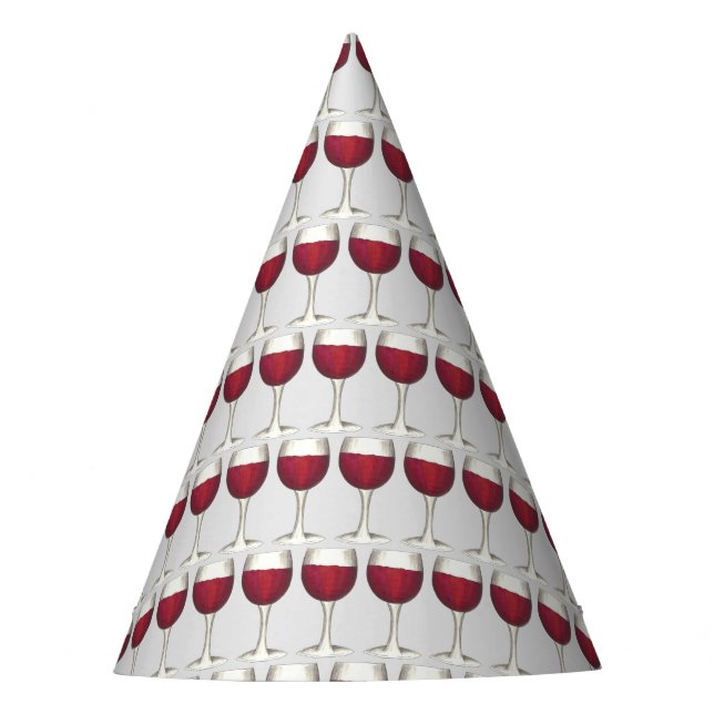 Red Wine Glass Cocktail Party Winery Vineyard Hat (Front)