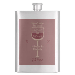 Red Wine Glass custom monogram flask