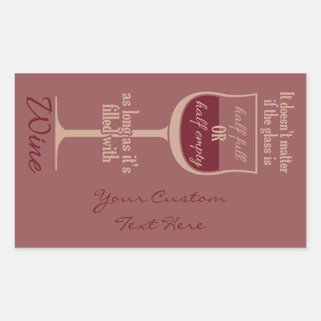 Red Wine Glass custom stickers (Front)